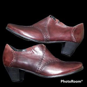 CANAL GRANDE Oxblood Leather Ankle Boots (Size 8)